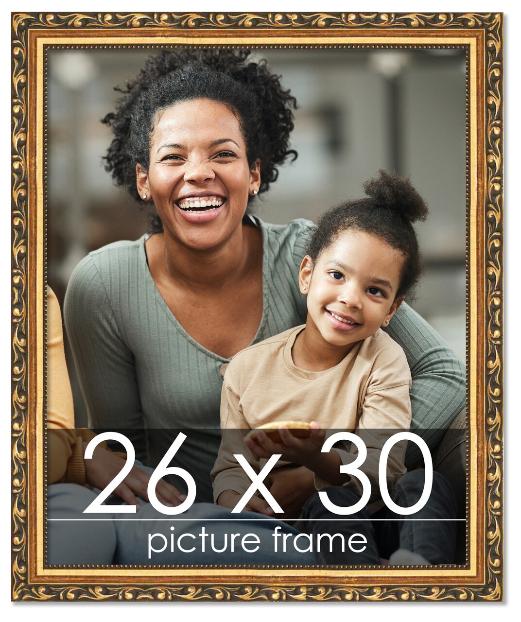 26x30 Museum-Quality Picture Frame with UV-Resistant Acrylic & Acid-Free Backing, Available in 4 Finishes - Gold, Silver, Bronze, and Black
